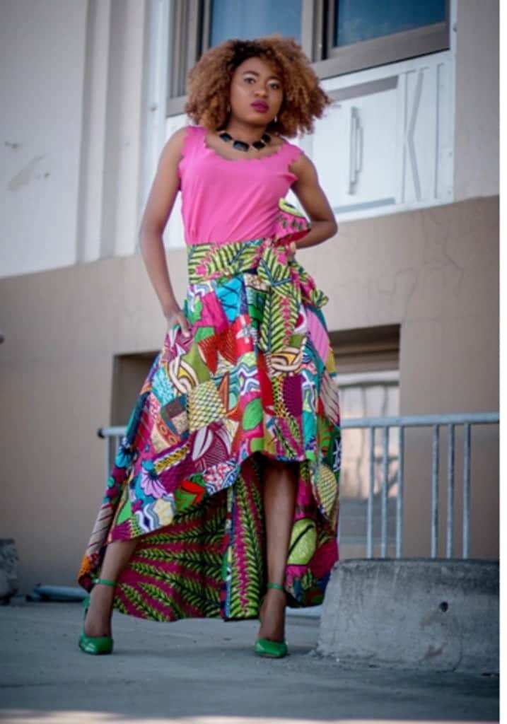 african print high low skirts