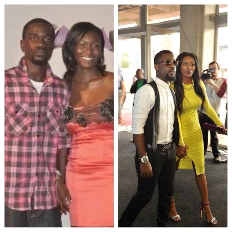Sarkodie and Tracy then and now. Photo credit: Sourced