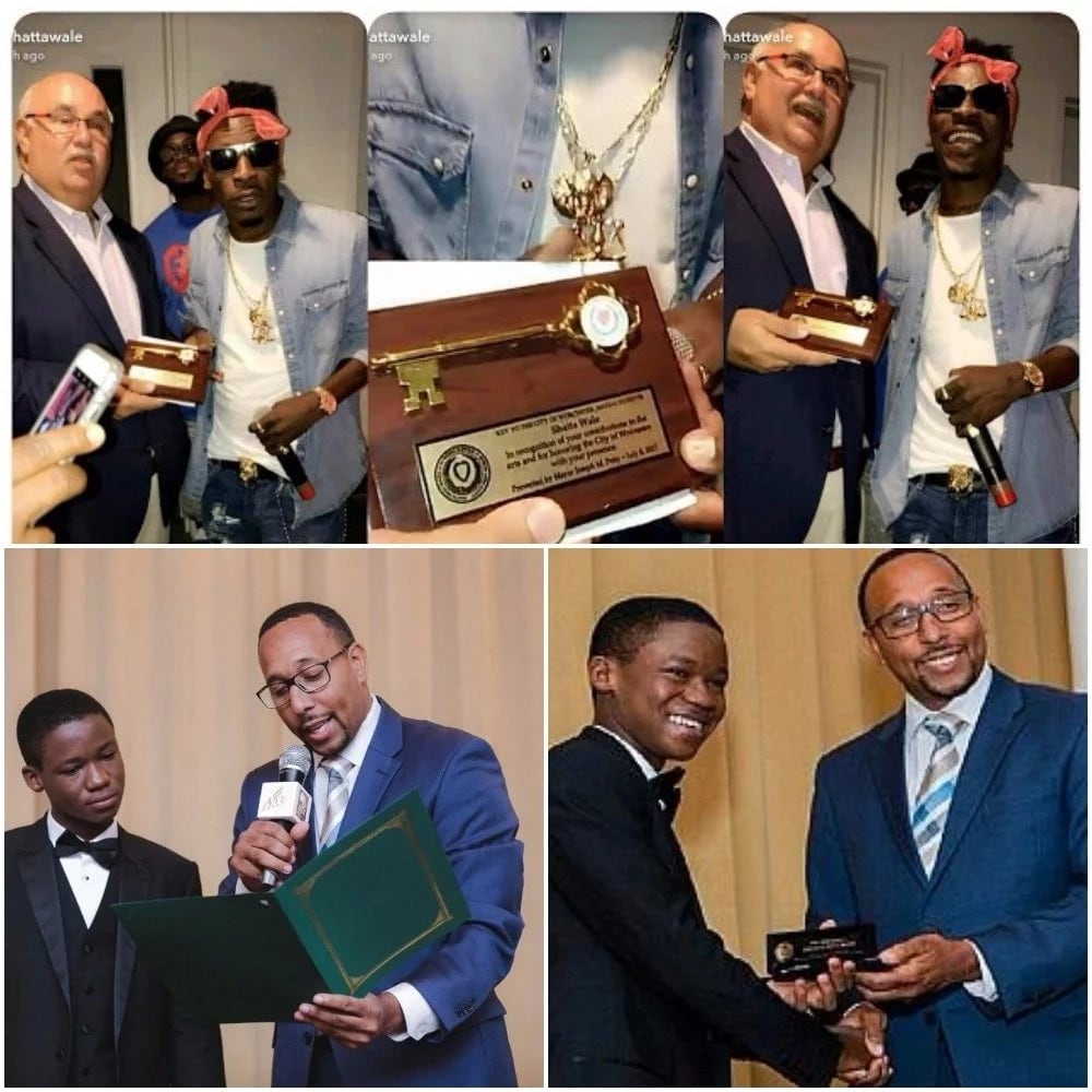 Shatta Wale receives ‘Key to City of Worcester’ in US (Photos)