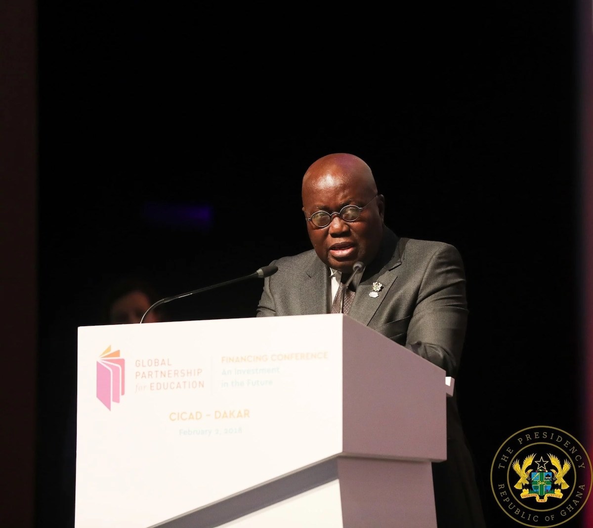 Akufo Addo speaks at the International Education Summit in Senegal