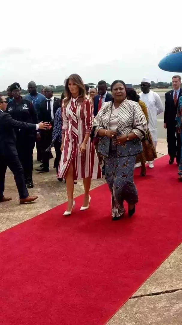 First photos of Melania Trump's arrival in Ghana