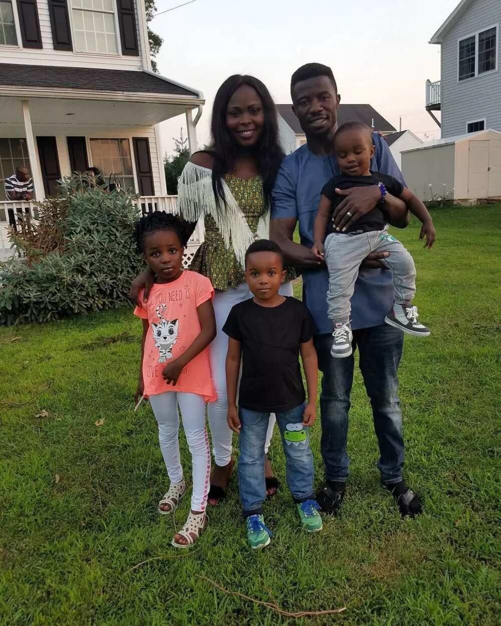 Kwaku Manu and wife and children