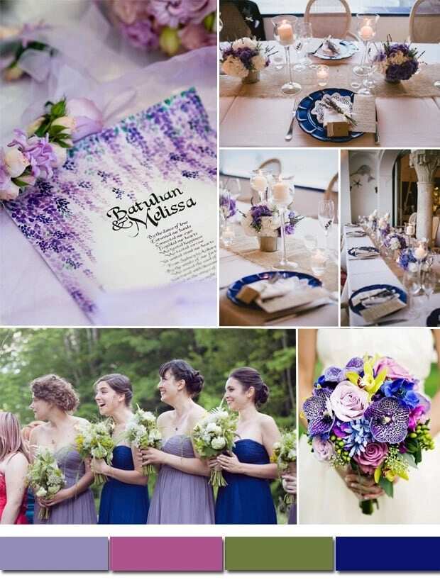 royal blue and purple wedding theme
