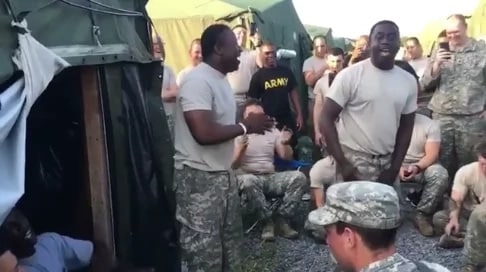 Video: Ghanaian soldiers in US Army perform "Jama" songs for colleagues