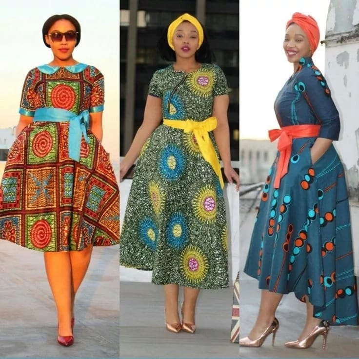 Popular African print dress styles in Ghana