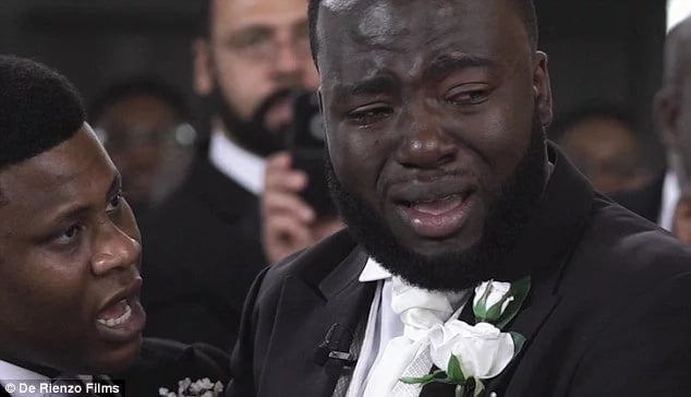 Video: Ghanaian-born Man weeps at his wedding