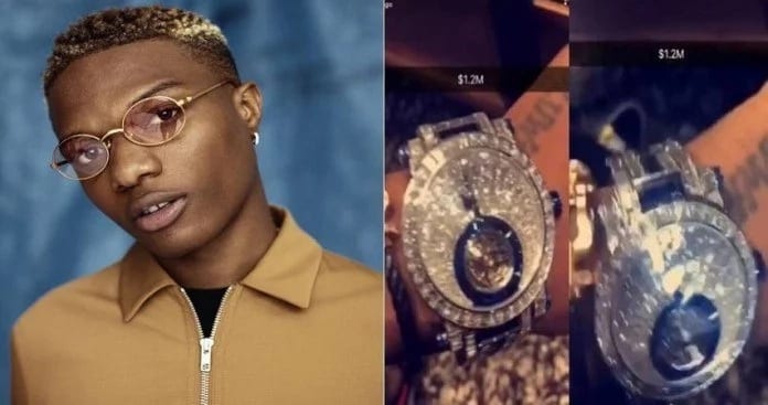 wizkid drops a pic of an N432 mln watch on instagram