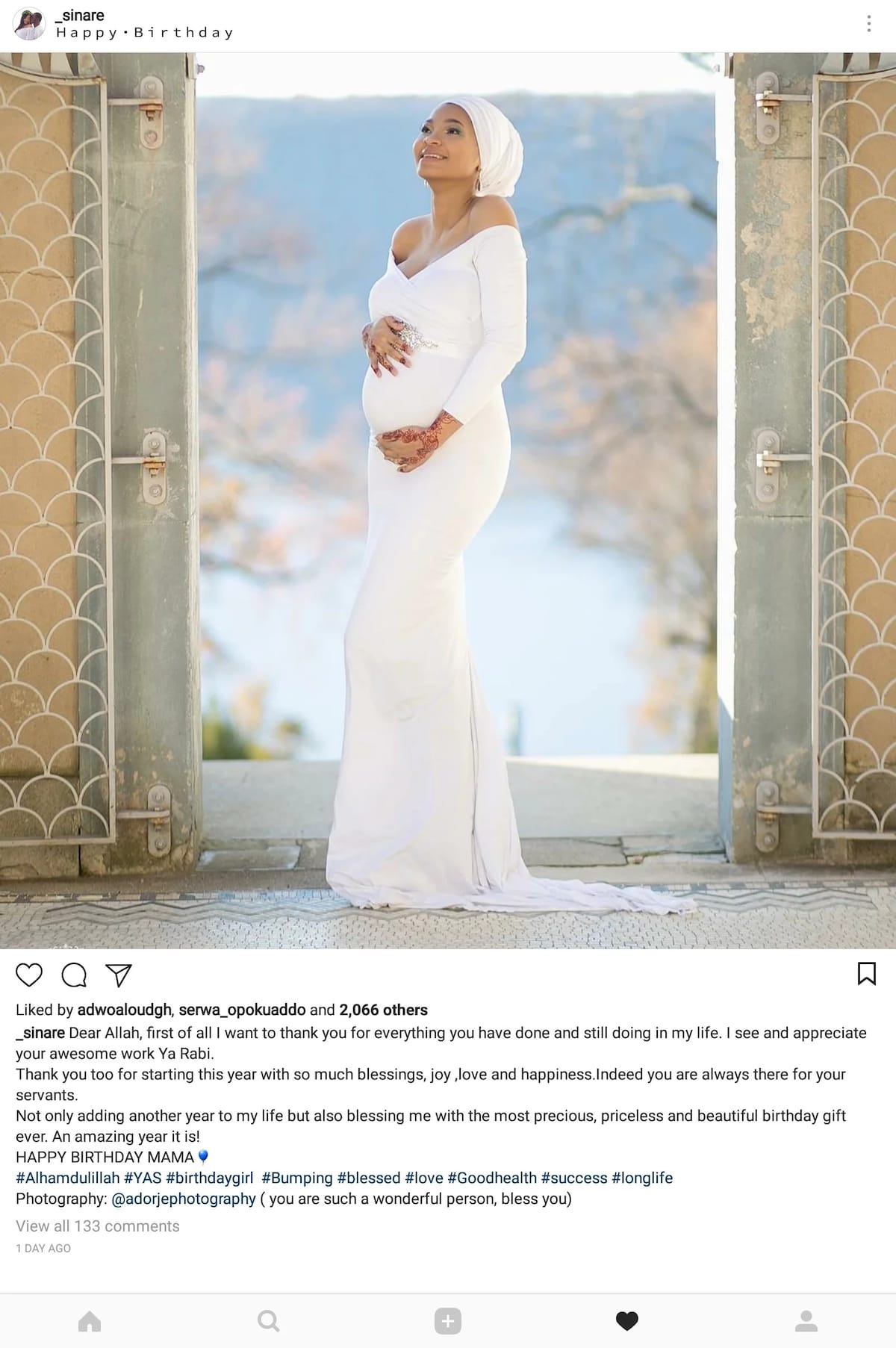 Wife of Black Stars striker Majeed Waris has announced they are expecting a child