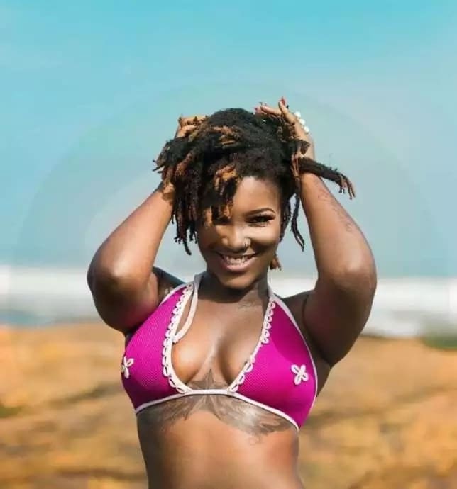 Ebony's largest of her 17 tattoos under her breasts