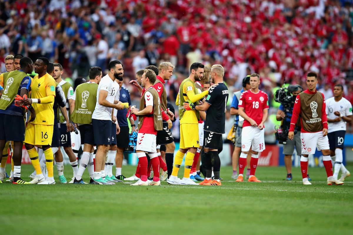 Denmark and France play out the World Cup's first 0-0 after 27 matches