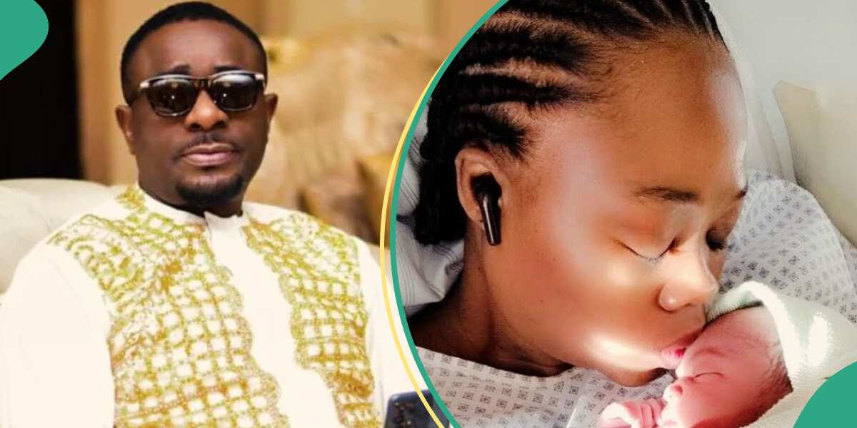 "Thank you wife for taking the pain": Emeka Ike welcomes baby girl on birthday after losing his mom