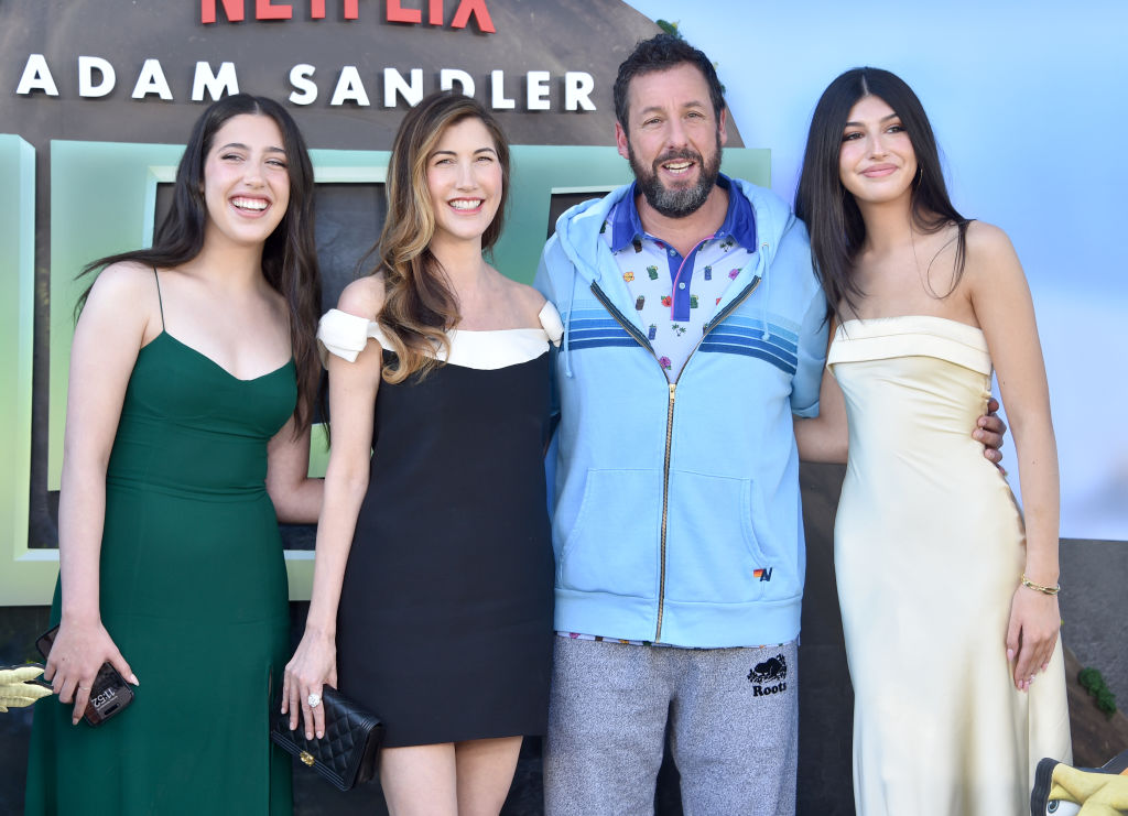 From (L-R) Sadie, Jackie, Adam Sandler, and Sunny at the premiere of "Leo" in Los Angeles
