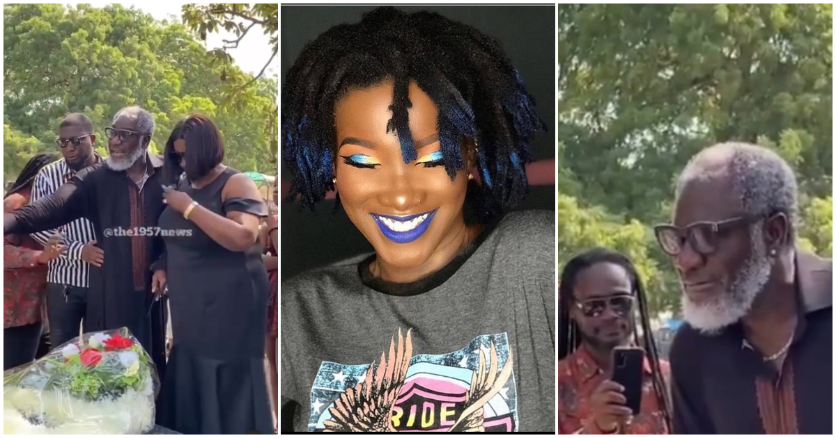 Ebony's Traumatized Father Starboy Kwarteng Shivers In Tears, Can't Speak After Visiting Her Gravesite