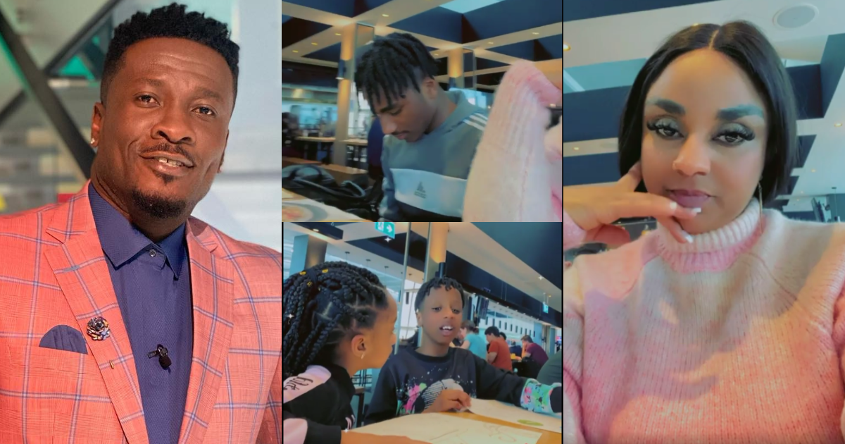 Million dollar family: Asamoah Gyan's wife and their all-grown children step out for dinner, fans hail them