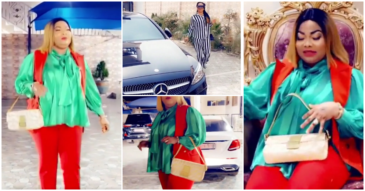 Still aboozigi: Nana Agradaa flaunts latest expensive cars in her mansion as she taunts Obofour in new video