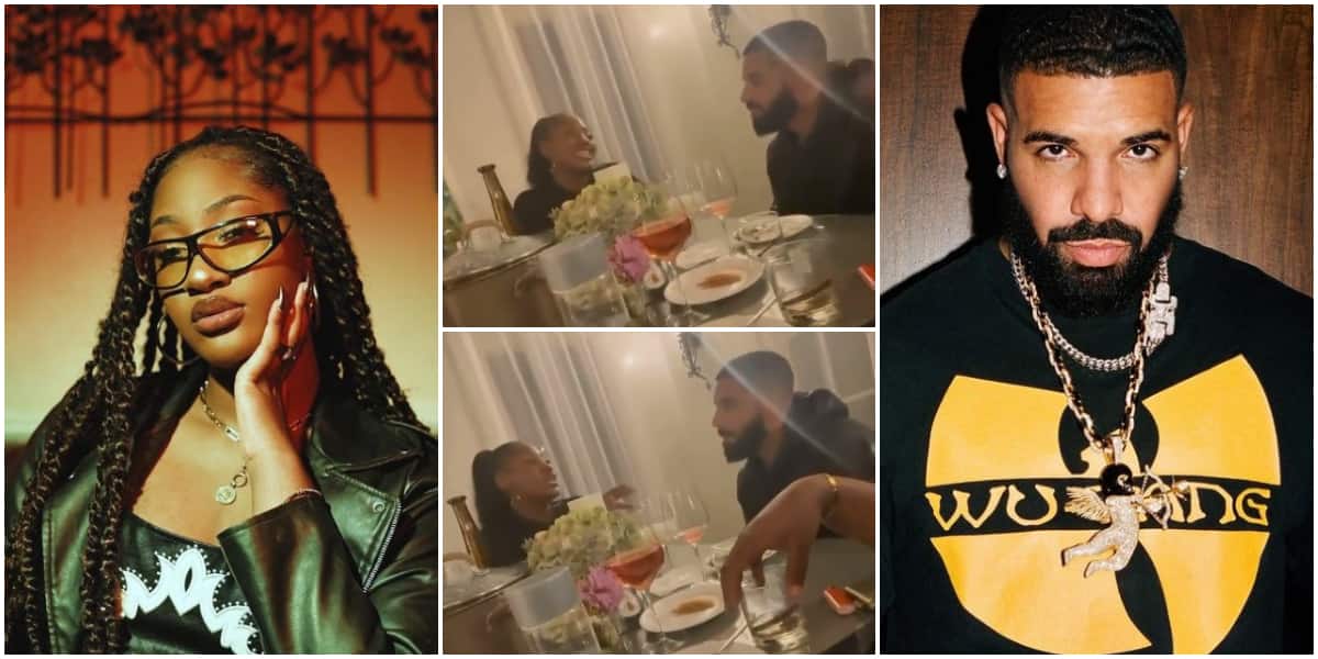 Reactions as Nigerian singer Tems is seen eating together with rapper Drake in new video
