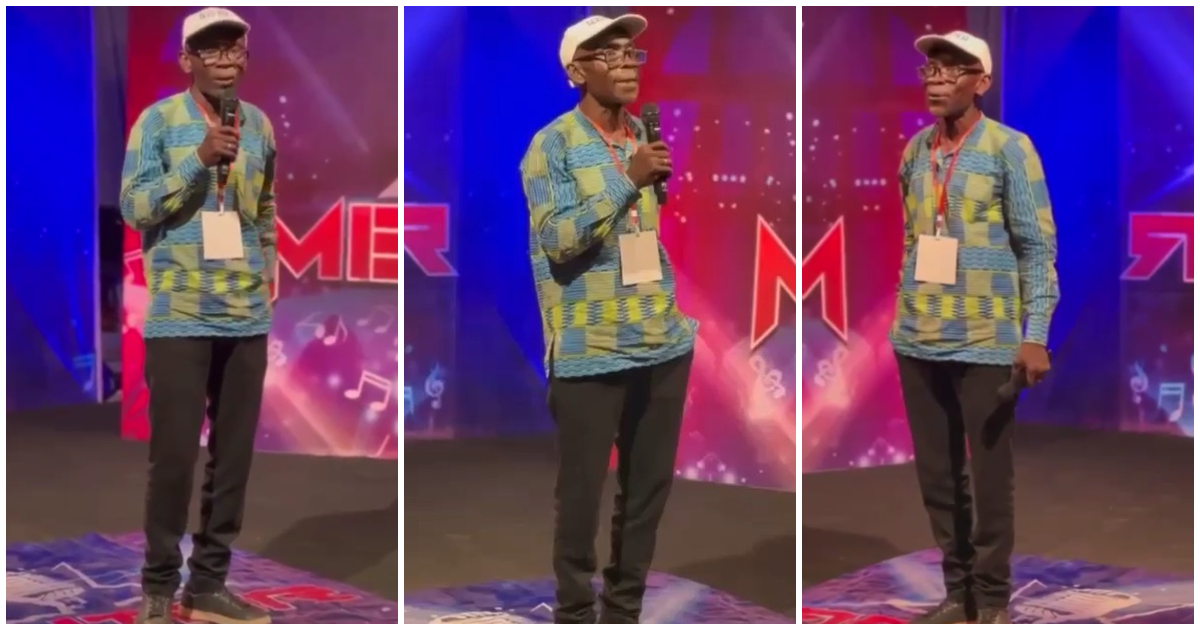 Elderly man with grey hair goes for 2022 Mentor audition, wows Ghanaians with her performance (Video)
