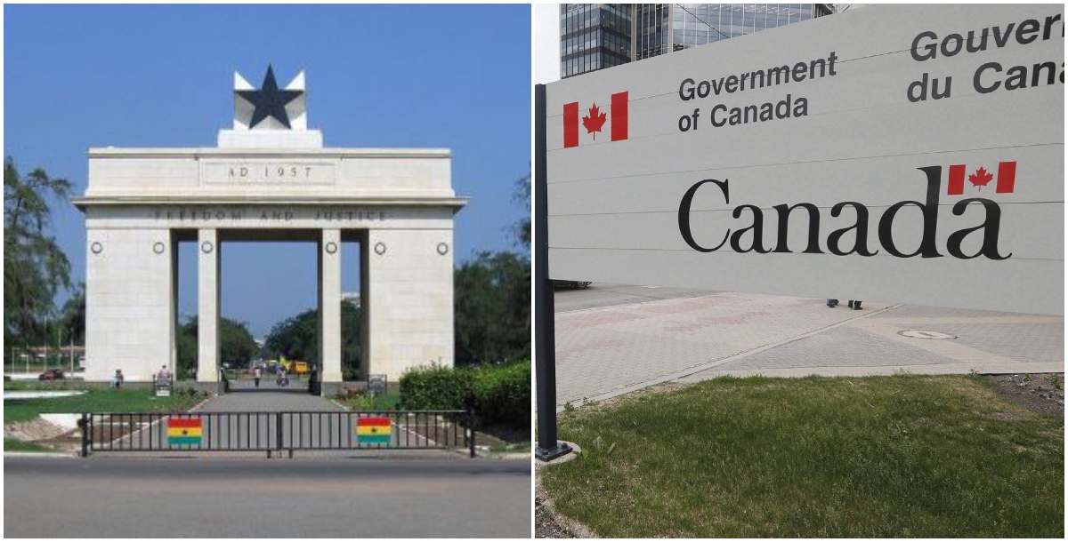 Ghana flag and Canadian embassy