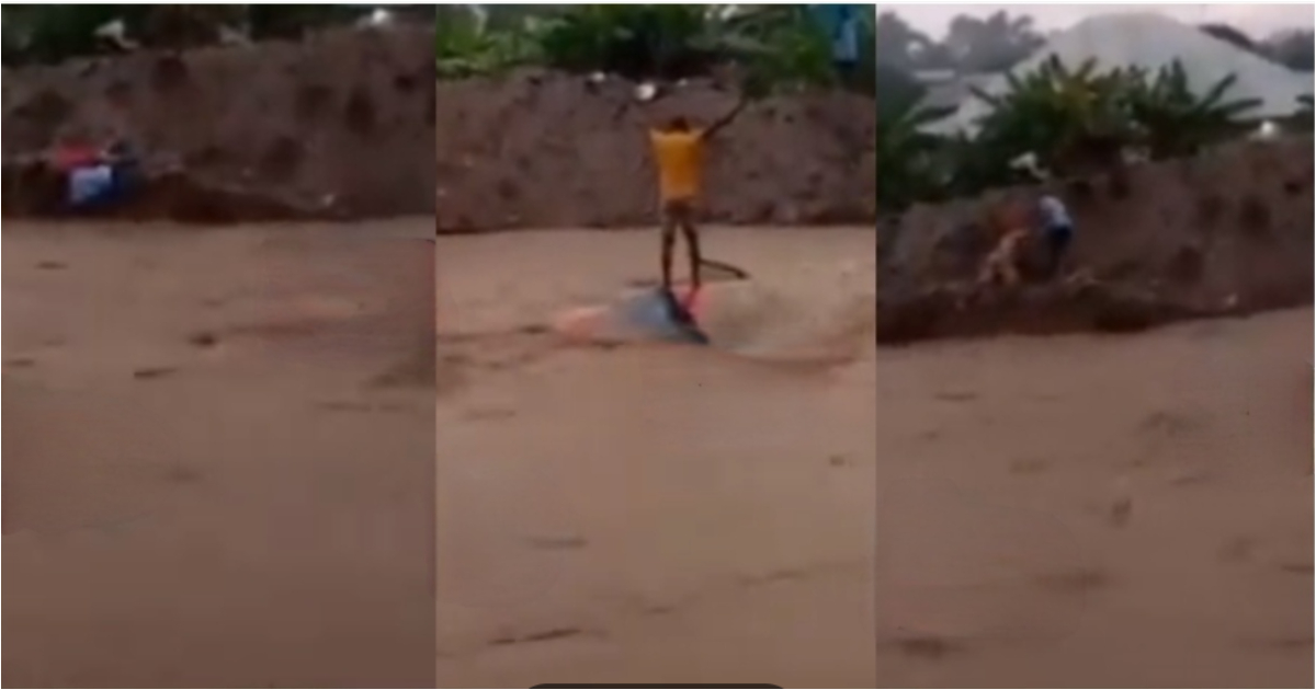 A/R: 2 brave boys save taxi driver from drowning in damaging floods in Kumasi, video emerges