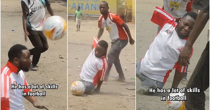 Man without legs plays football