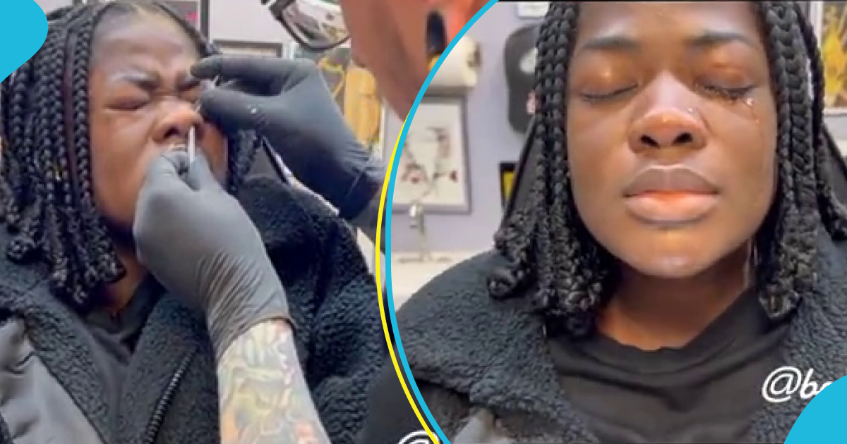 Asantewaa gets her nostril piercing pierced again
