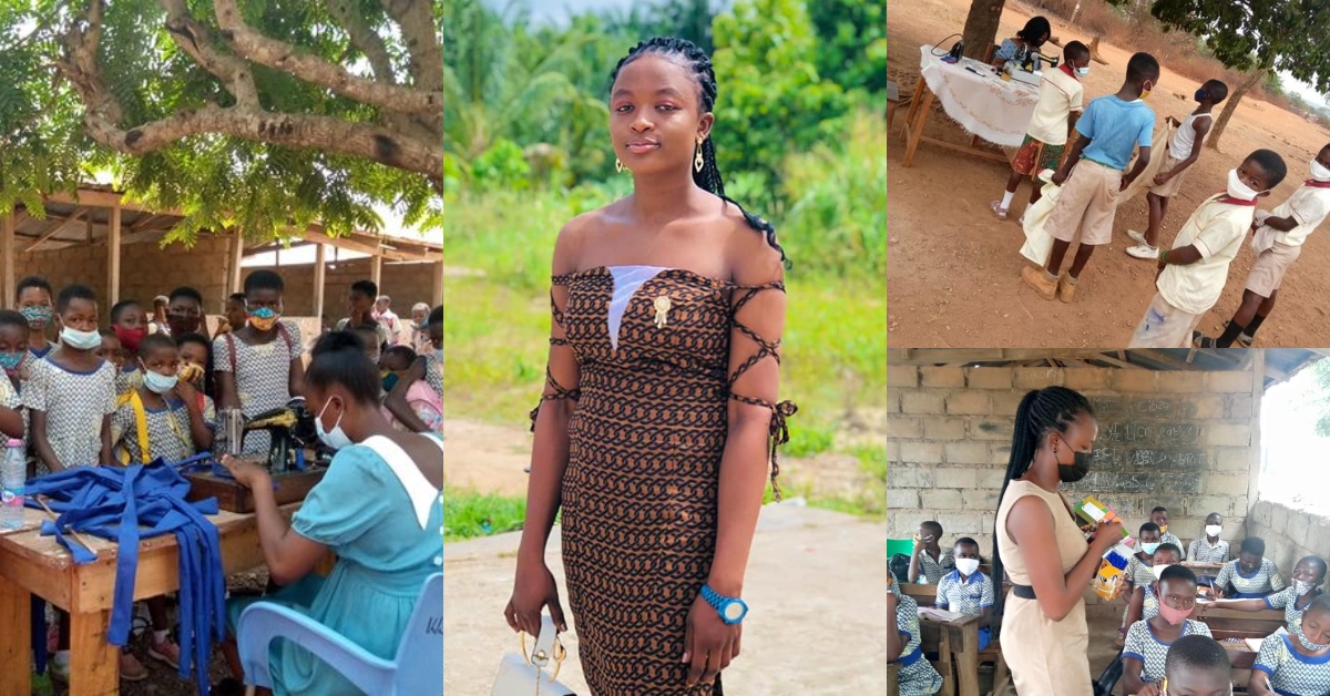Ama Val, a Ghanaian teacher who sews uniforms for students