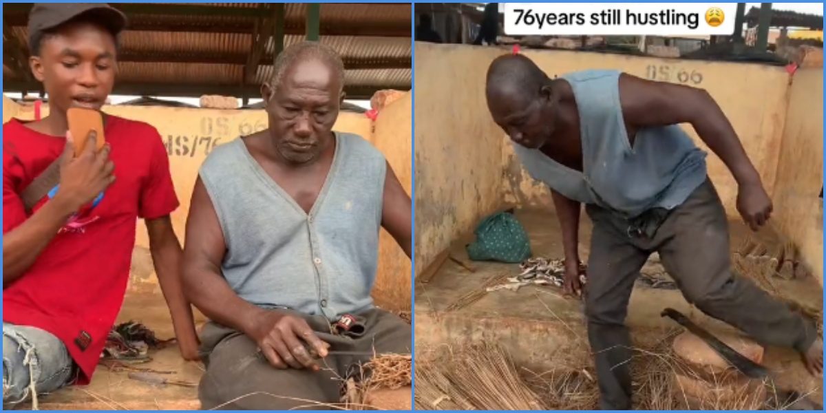 Photo of elderly Ghanaian man and an interviewer