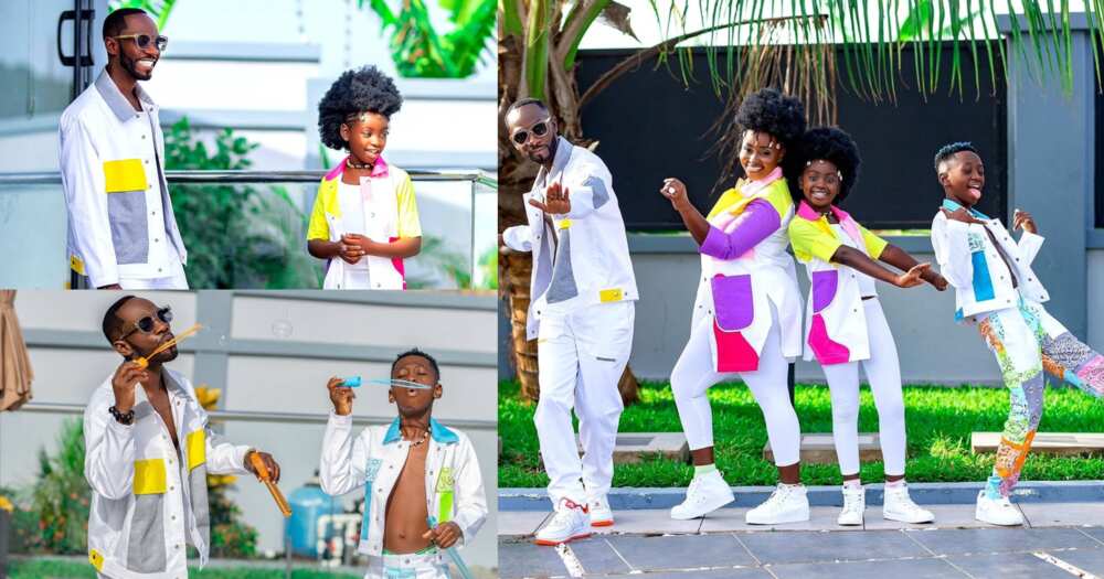 How Okyeame Kwame's Wife, Annica, And Children Kwame Bota, Sante Celebrated His Birthday (Photos)