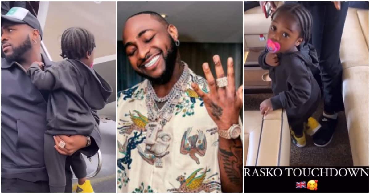 So happy for them: Fans excited as Davido picks up Chioma and Ifeanyi at airport ahead of O2 Arena concert