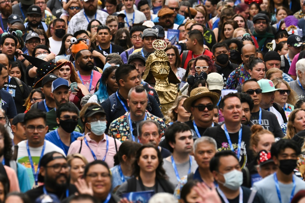 Thousands of fans waited to enter the Disney D23 Expo in Anaheim, California as the three-day event opened on September 9, 2022