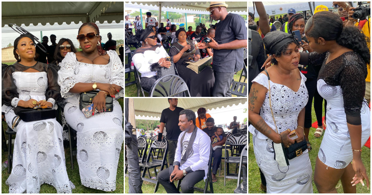 Tracey Boakye, Opambour, and others at Afia Schwar's father's funeral