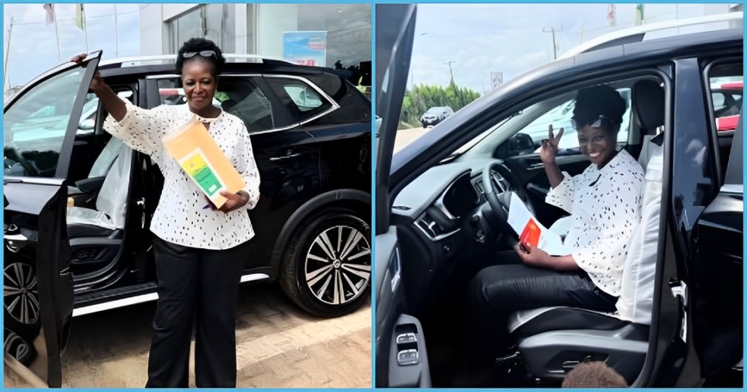 Ghanaian woman ecstatic as husband gifts her brand new car on her birthday: "Best gift ever"
