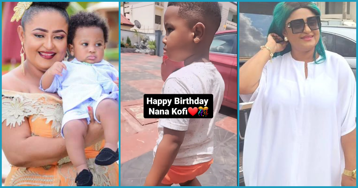 Kumawood actress, Matilda Asare, proudly shows off her handsome 3rd son as he celebrates 5th birthday