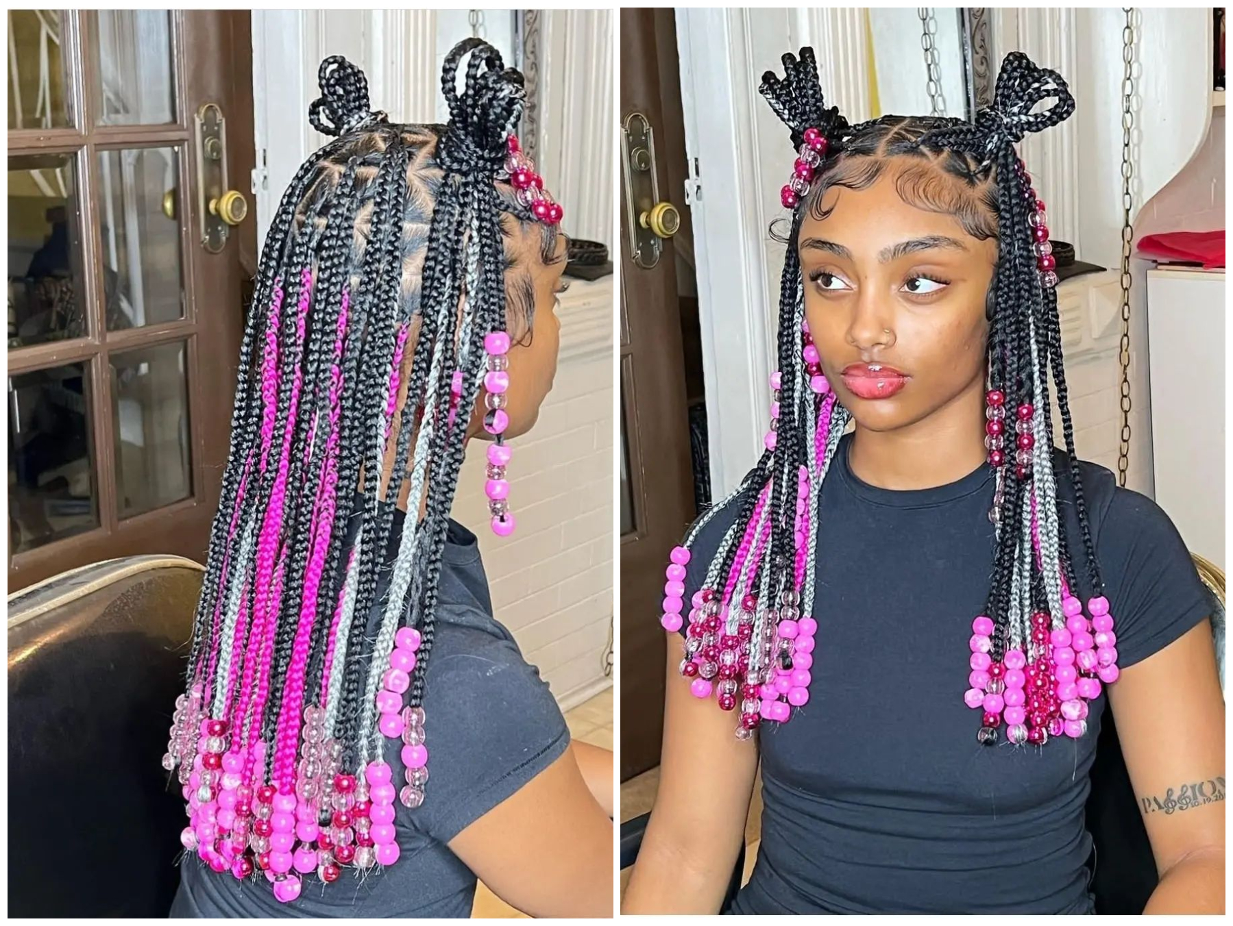 30 fancy knotless braids with beads ideas to try today 