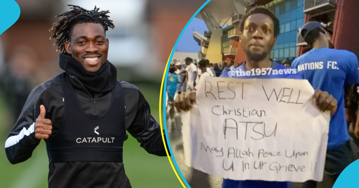 Ghana vs Liberia: Fan pays tribute to Christian Atsu at the Accra Sports Stadium