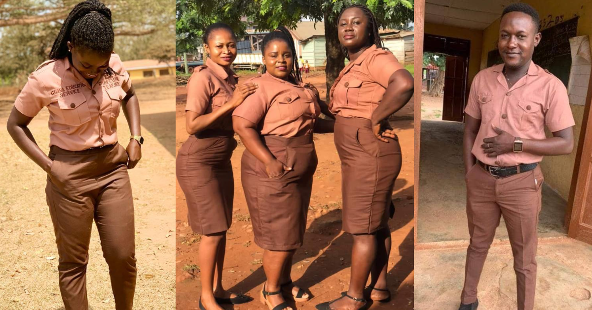 Photos of some GES teachers rocking their new uniform for work surfaces; many react massively