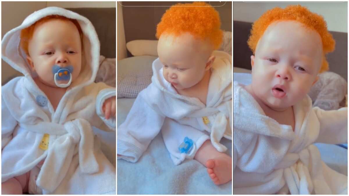 Cute baby goals/Albino kid with perfect skin.