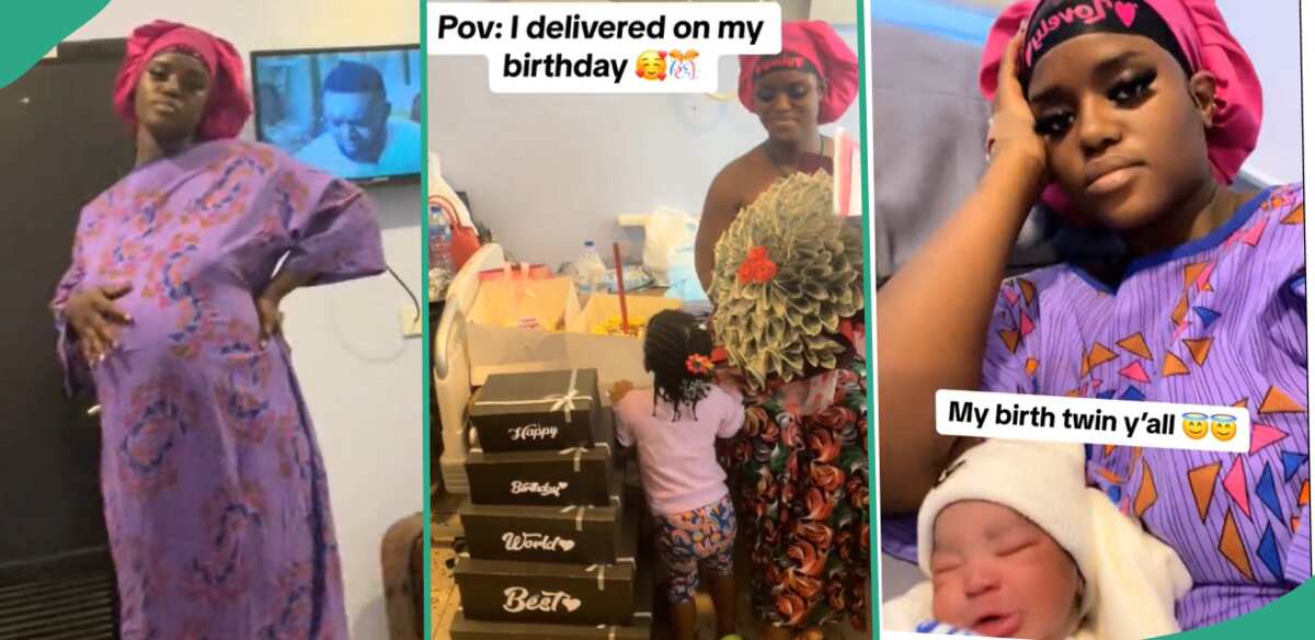 A Nigerian woman who welcomed a baby on her birthday.