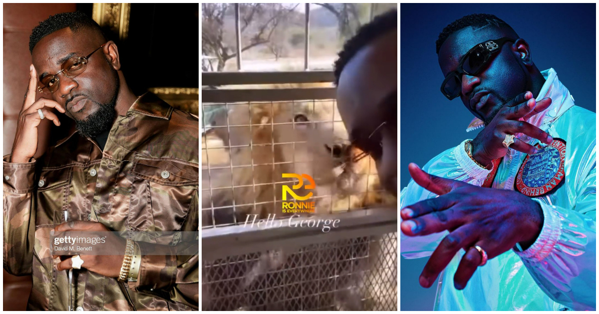 Lion Jumps On Sarkodie's Safari Ride, He Smiles And Take Pictures