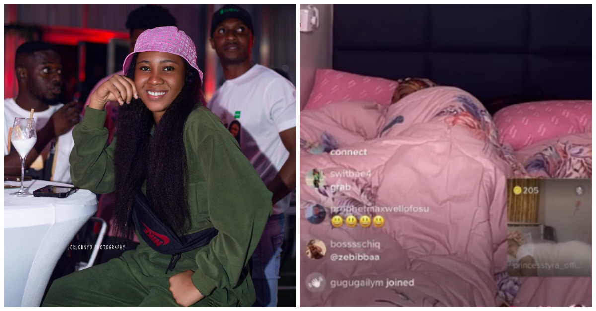 Jackline Mensah sleeps during live video on TikTok & gets 70k views with numerous gifts