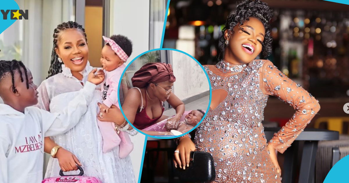 Ghanaians raise concern as Mzbel shows her daughter's private as she baths her in viral video