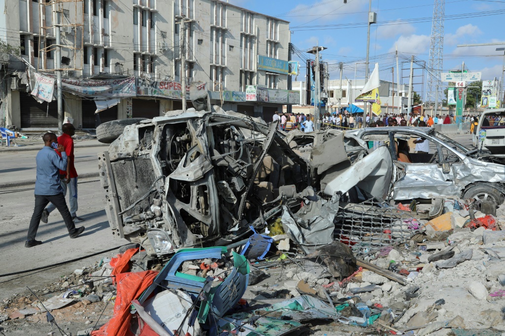 Two huge car bombings rocked Somalia's education ministry in the capital Mogadishu