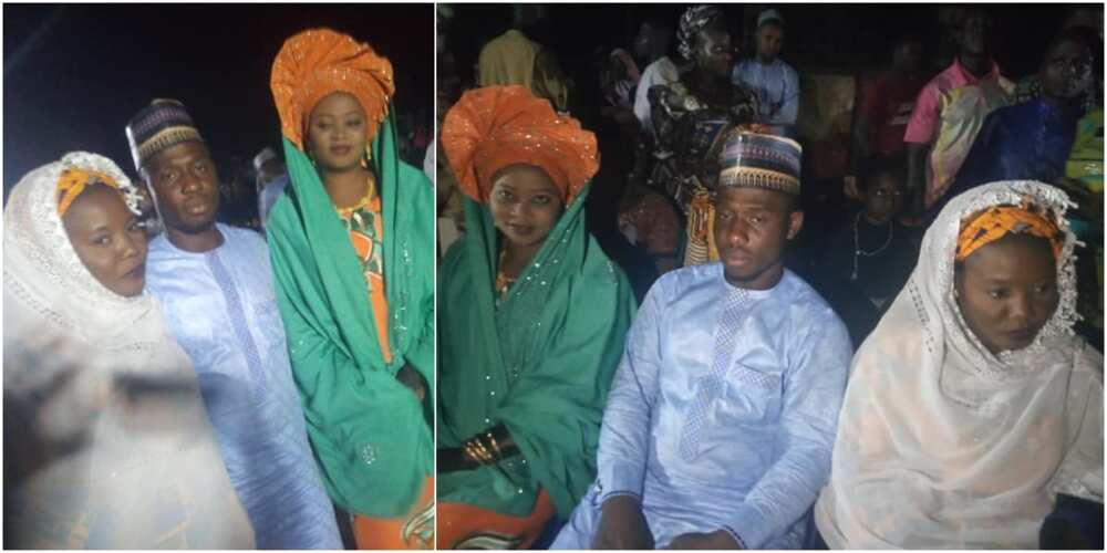 Massive Reactions as Nigerian Man Marries 2 Wives on Same Day, Adorable Photos Light Up Social Media