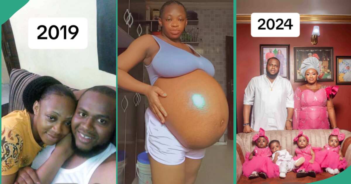 Lady gives birth to quadruplets.