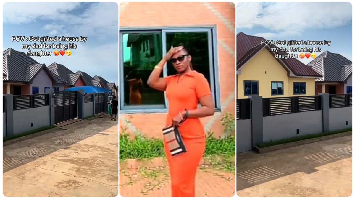 Daughter gets house from father, stands and takes picture without over excitement on her face, video emerges