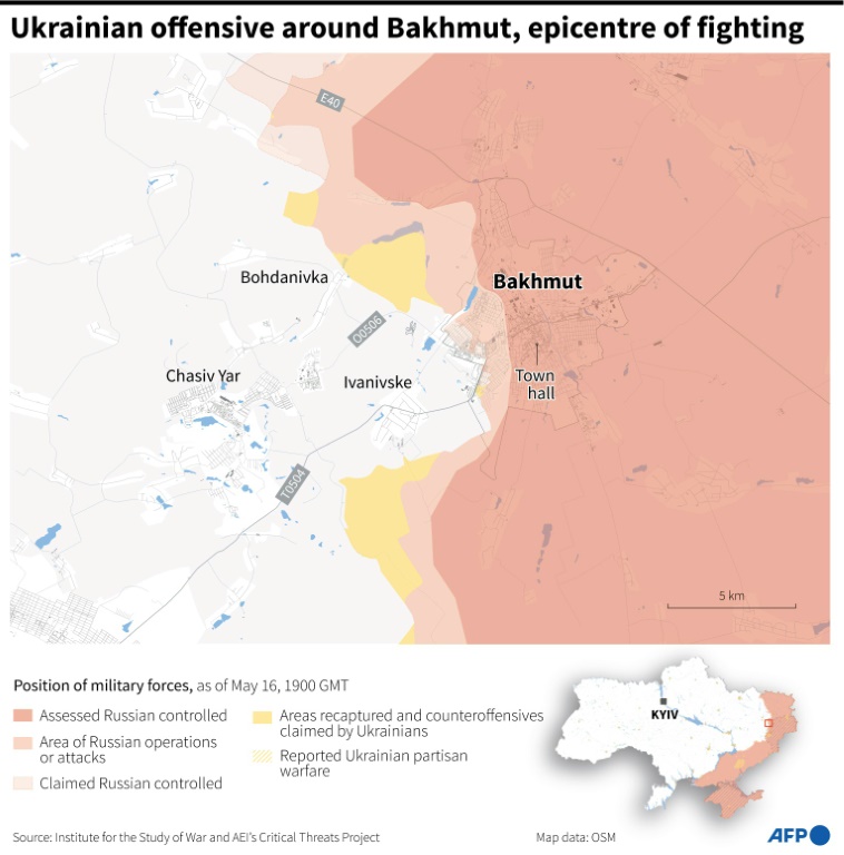 Ukrainian offensive around Bakhmut, epicentre of fighting