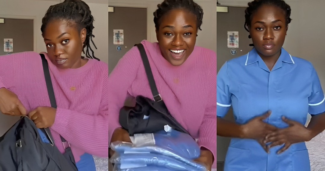 Beautiful Ghanaian lady in ecstatic mood after passing UK OSCE midwifery examination