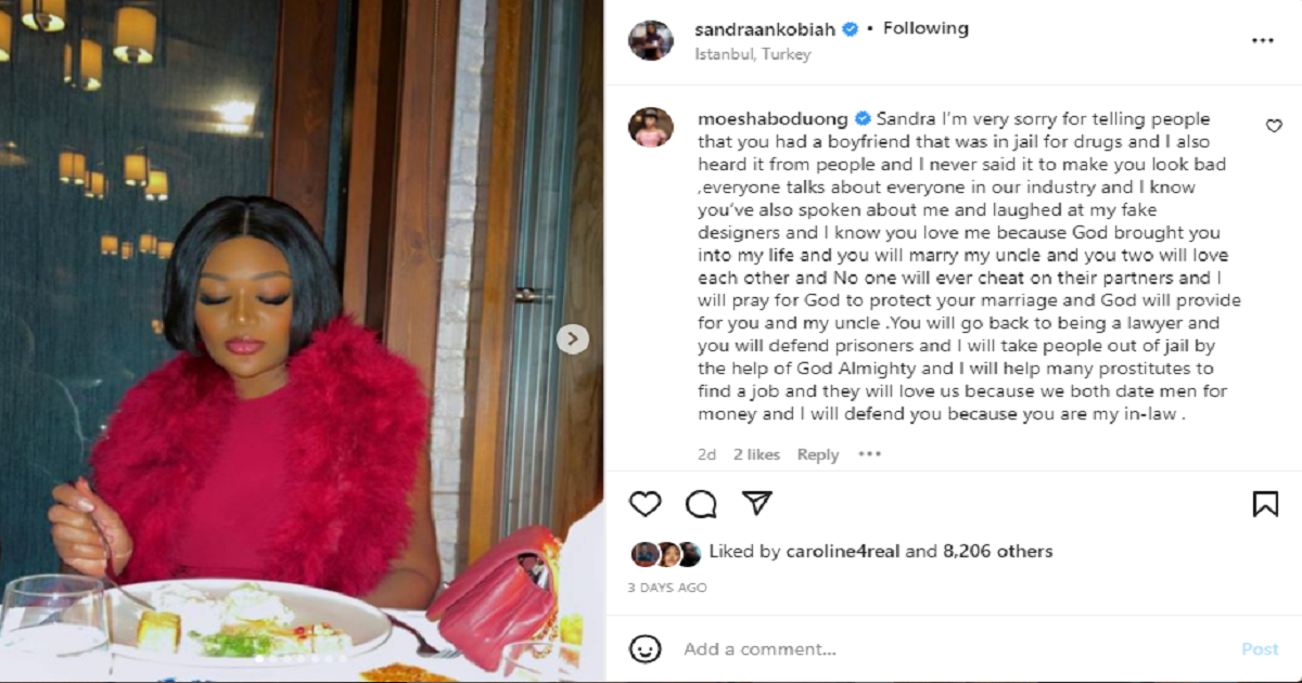 Moesha Confesses to Spreading Lies About Sandra Ankobiah And Boyfriend Who Was Jailed For Drugs