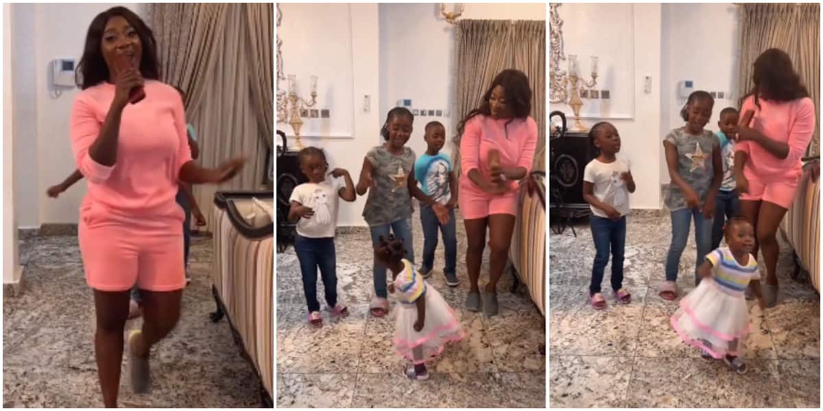 Mercy Johnson’s last child dances for joy as she features in Family TikTok video