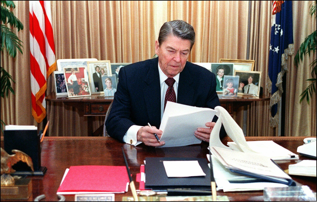 US President Ronald Reagan stunned the world in March 1983 announcing that the US would develop space-base weapons for nuclear superiority, a program dubbed "Star Wars"